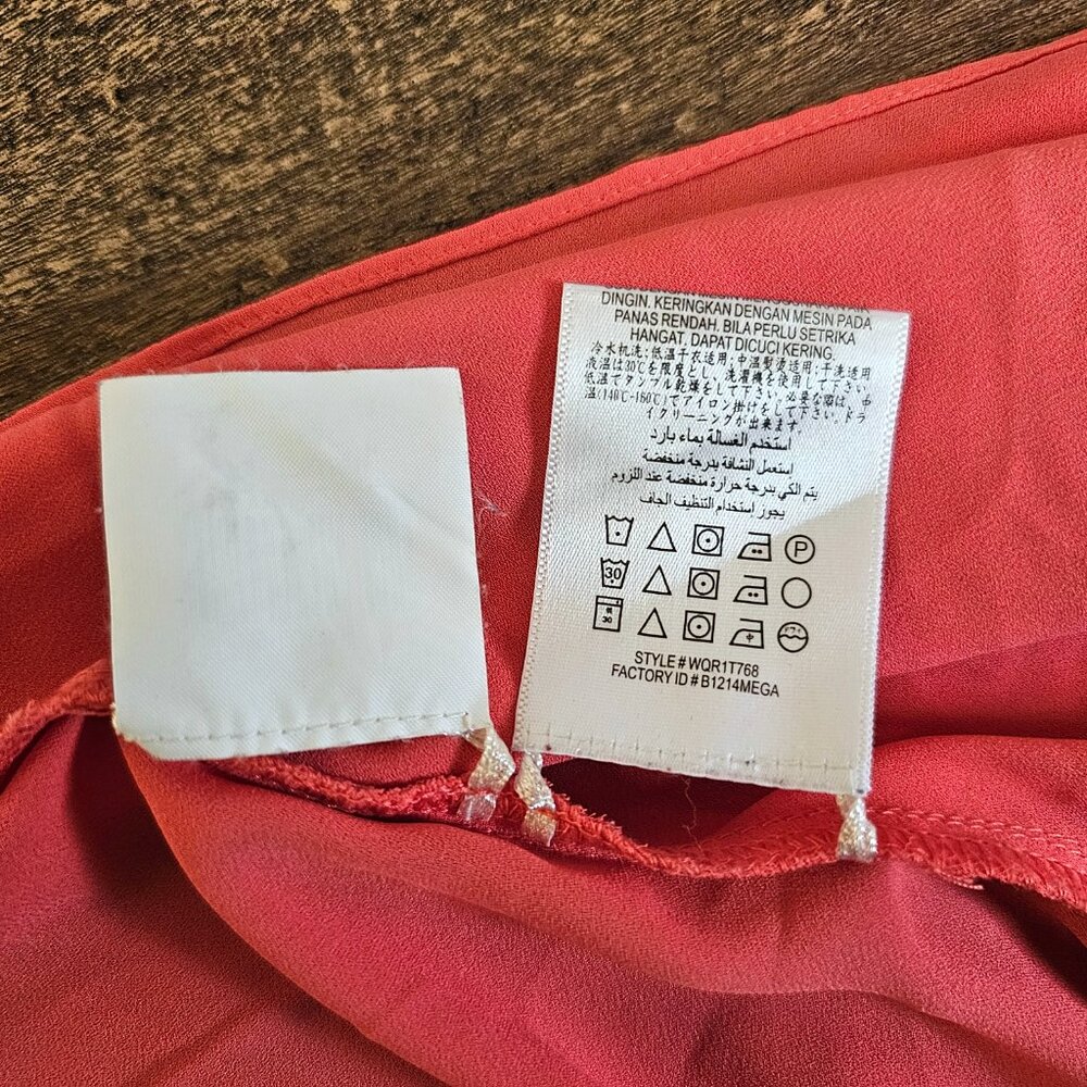 BCBGMaxAzria Shannah Short Batwing Sleeve Top Blouse XS Coral - Picture 6 of 6